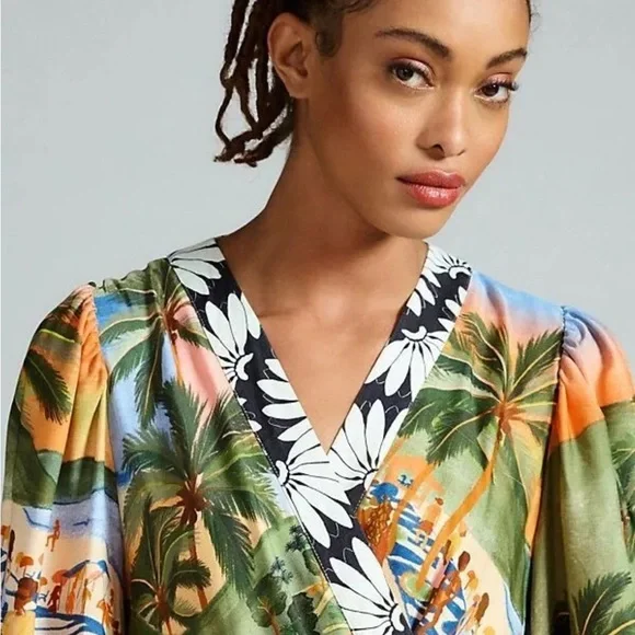 Farm Rio Carioca Mini Wrap Dress - Picture 2 of 10